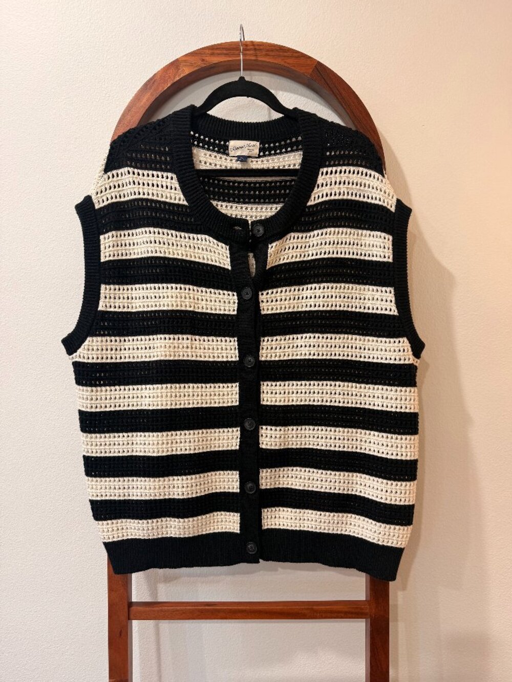 Universal Thread Black and Cream striped Sweater Vest - Size XXL